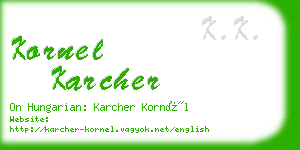 kornel karcher business card